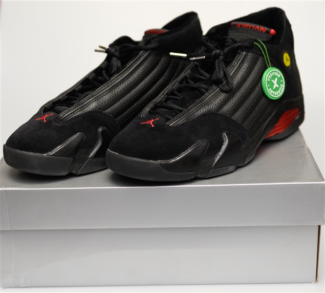 2005 Nike Air Jordan 14 Retro Last Shot w. Limited Edition Michael Jordan Card - Size 13 (Jordan's Actual Size)