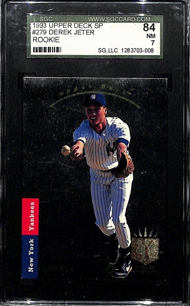 1993 Upper Deck SP Derek Jeter #279 Foil Rookie Card Graded SGC 7 (84) NM