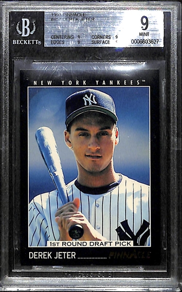 1993 Pinnacle Derek Jeter #457 Rookie Card Graded BVG 9 Mint