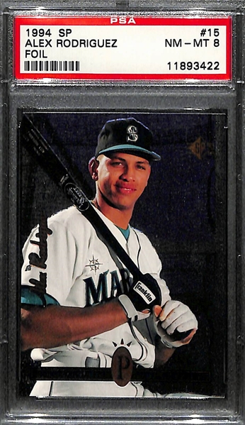 1994 Upper Deck SP Alex Rodriguez #15 Foil Rookie Card Graded PSA 8