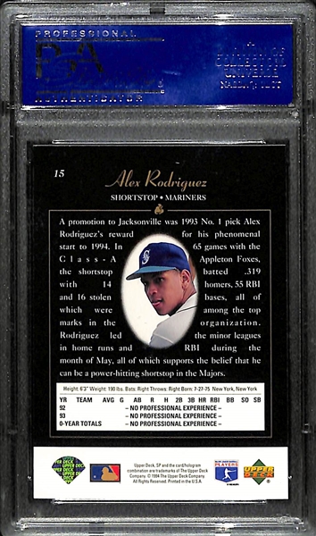 1994 Upper Deck SP Alex Rodriguez #15 Foil Rookie Card Graded PSA 8