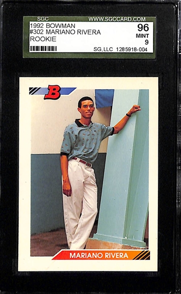 Rookie Lot - 1992 Bowman Mariano Rivera SGC 9, 1983 Fleer Tony Gwynn PSA 8, 2011 Bowman's Best Prospects Bryce Harper BGS 9.5