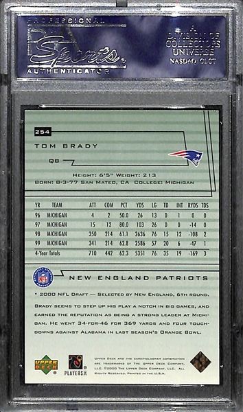 2000 UD Encore Tom Brady #254 Rookie Card Graded PSA 8