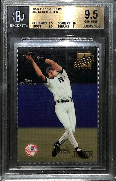 1996 Topps Chrome Derek Jeter #80 Future Star (First Chrome Card) BGS 9.5