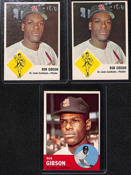 (10) Vintage Baseball Stars lot including 1963 Gaylord Perry Rookie, (2) 1963 Bob Gibson, 1967 Roger Maris