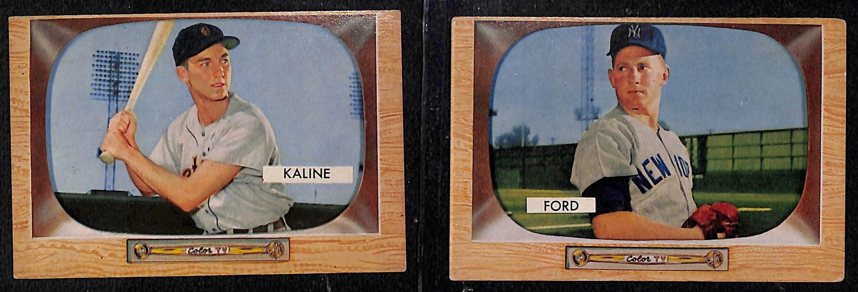 Lot of (130) Different 1955 Bowman Baseball Cards w. Al Kaline (2nd year)
