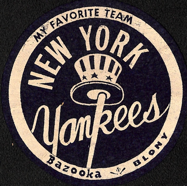 1956 Yankees 12-Photo Team Pack, 1957 Mickey Mantle Insert Photo From the Mickey Mantle Board Game, & 1959 Bazooka Blony NY Yankees Felt Patch