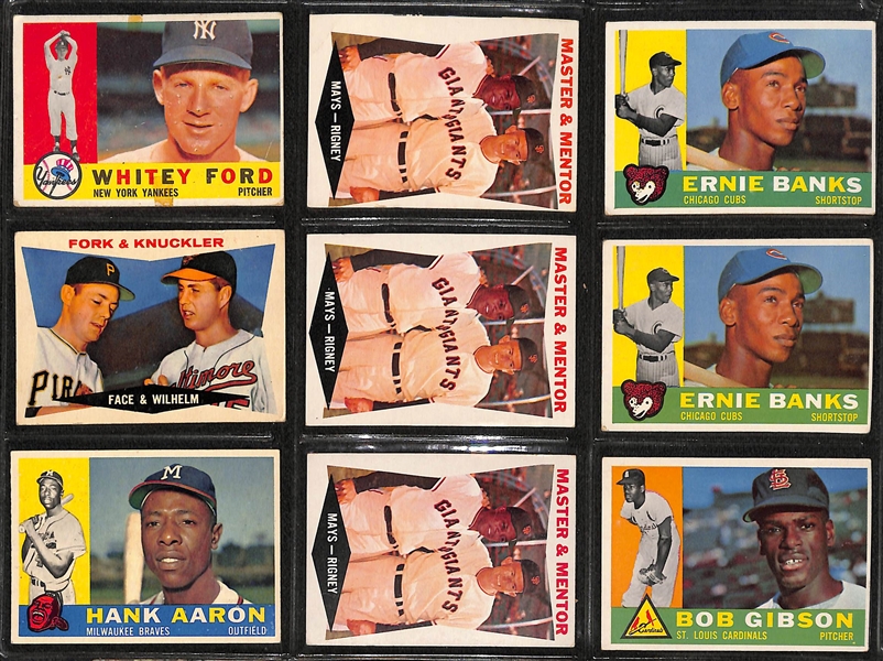 Lot of (110+) Assorted 1960-61 Topps Baseball Cards w. 1960 Hank Aaron