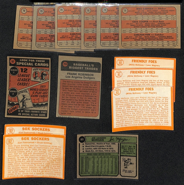 1964-1974 Vintage Baseball Stars Lot (26) Including (6) 1972 Carlton Fisk RC's   