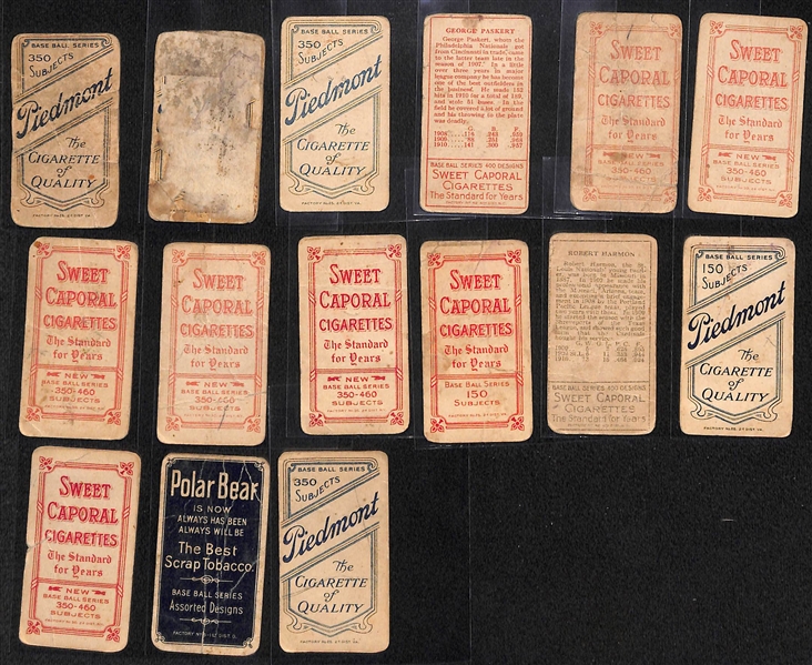 Lot of (15) 1909-11 T206 cards w/ Piedmont, Sweet Caporal and Polar Bear Backs