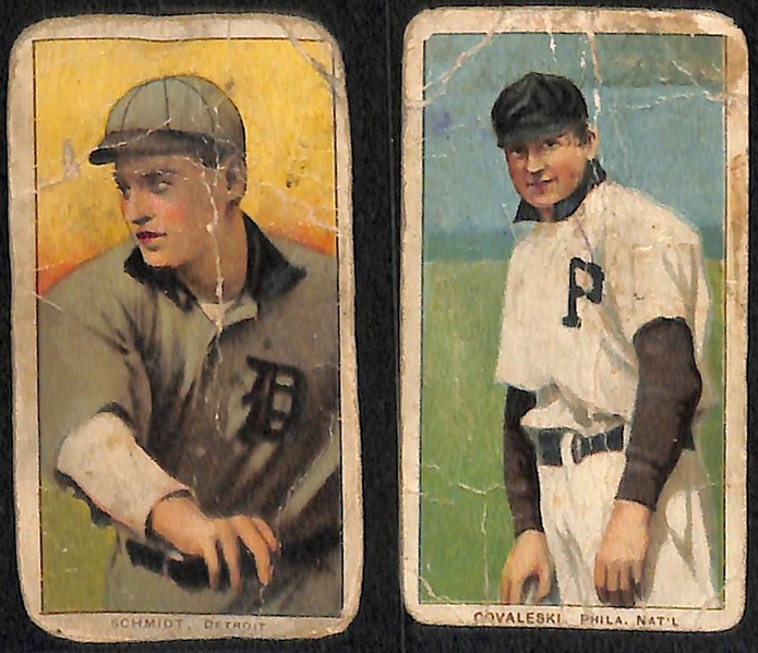 Lot of (4) 1909-11 T206 Cards w. Bresnahan Portrait, Stanage (Old Mill Back)