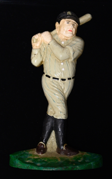 Babe Ruth Lot - Kurt Adler Blown Glass Christmas Ornament (With Box) and Cast Iron Door Stop