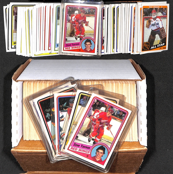 Lot of (2) 1984-85 Hockey Near Complete Sets - O-Pee-Chee & Topps - Missing 4 Total Common Cards