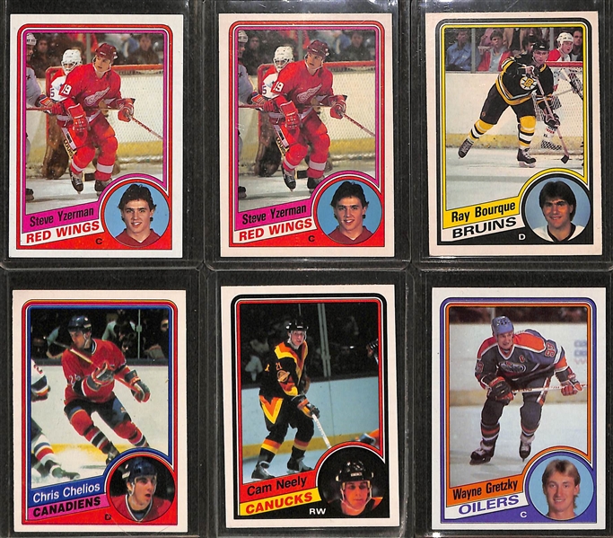 Lot of (2) 1984-85 Hockey Near Complete Sets - O-Pee-Chee & Topps - Missing 4 Total Common Cards