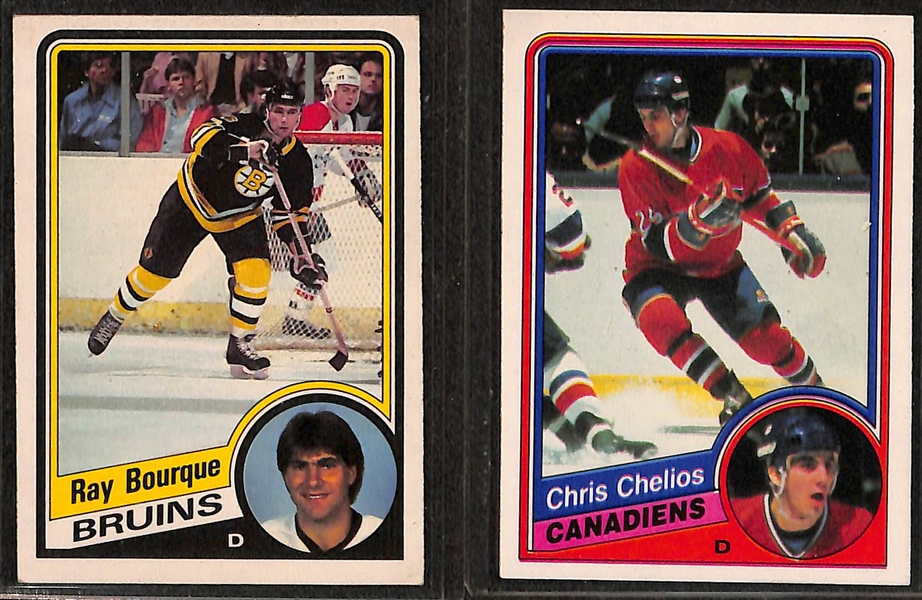 Lot of (2) 1984-85 Hockey Near Complete Sets - O-Pee-Chee & Topps - Missing 4 Total Common Cards