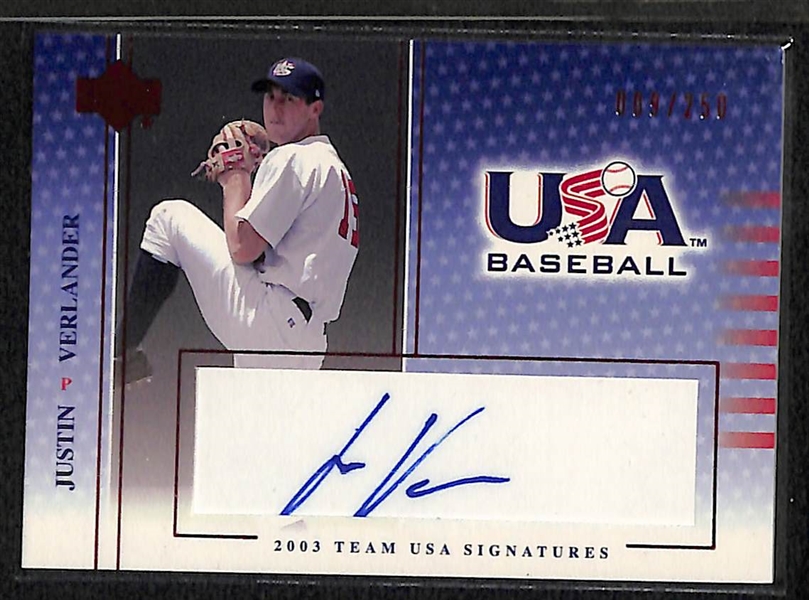 Lot of (15) Upper Deck USA Baseball Autographed Rookie Cards w. Justin Verlander and (2) Jered Weaver