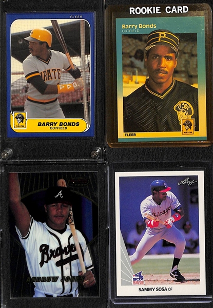 Lot of (18) Baseball Rookie Cards w. AROD, Bonds, C. Jones, Sosa, Piazza, Canseco, Bo Jackson, Larkin, +