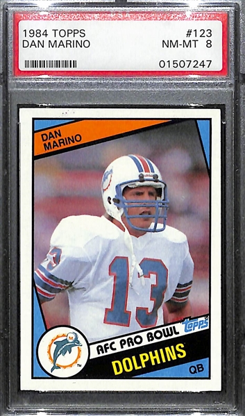 1984 Topps Dan Marino Rookie Card #123 Graded PSA 8 NM-MT