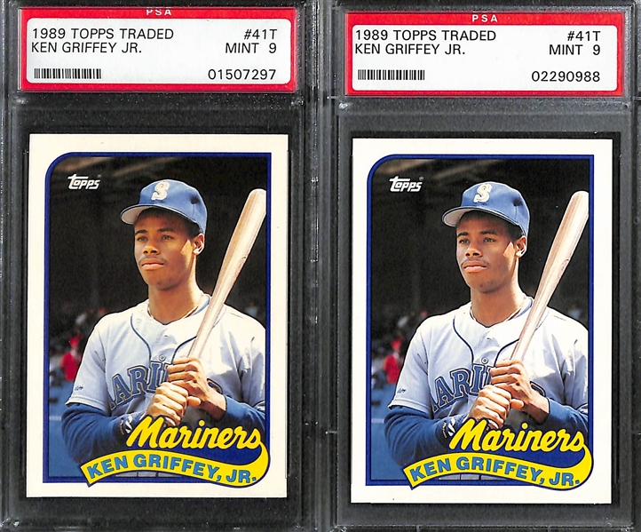 (11) Graded Baseball Rookies w. (2) Topps Traded Griffey Jr. PSA 9, 2 More Griffey Jr. (Donruss/Bowman), 2 Maddux, Piazza, 2 Ichiro, Randy Johnson, S. Sosa