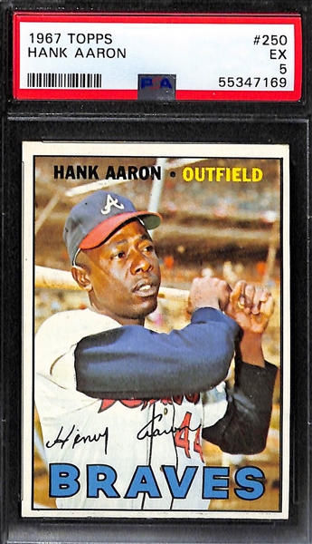 1967 Topps Roberto Bob Clemente #400 PSA 4 and Hank Aaron #250 PSA 5