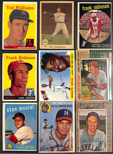 Lot of (36) Different 1952-1966 Bowman & Topps Baseball Star Cards w. 1958 Topps #1 Ted Williams