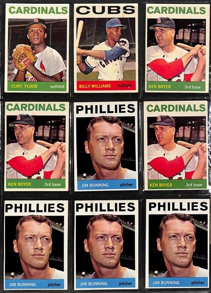 Lot of (500+) Assorted 1964 Topps Baseball Cards w. Carl Yastrzemski x5 & Willie Stargell (2nd year)