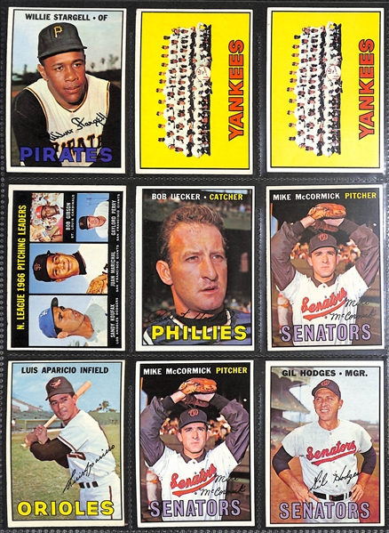 Lot of (500+) Assorted 1967 Topps Baseball Cards w. Bob Gibson & Steve Carlton x2