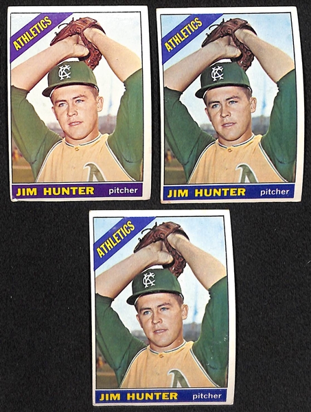 Lot of Approximately (400) Assorted 1966 Topps Baseball Cards w. Hank Aaron & Ferguson Jenkins RC x2