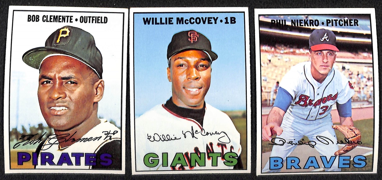 Lot of (250+) 1967-68 Topps Baseball Cards w. 1967 Willie Mays & 1967 Pete Rose x2