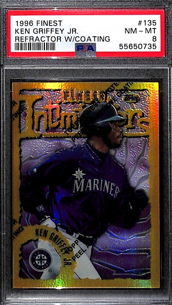 1996 Topps Finest Ken Griffey Jr. Refractor Graded PSA 8 NM-MT