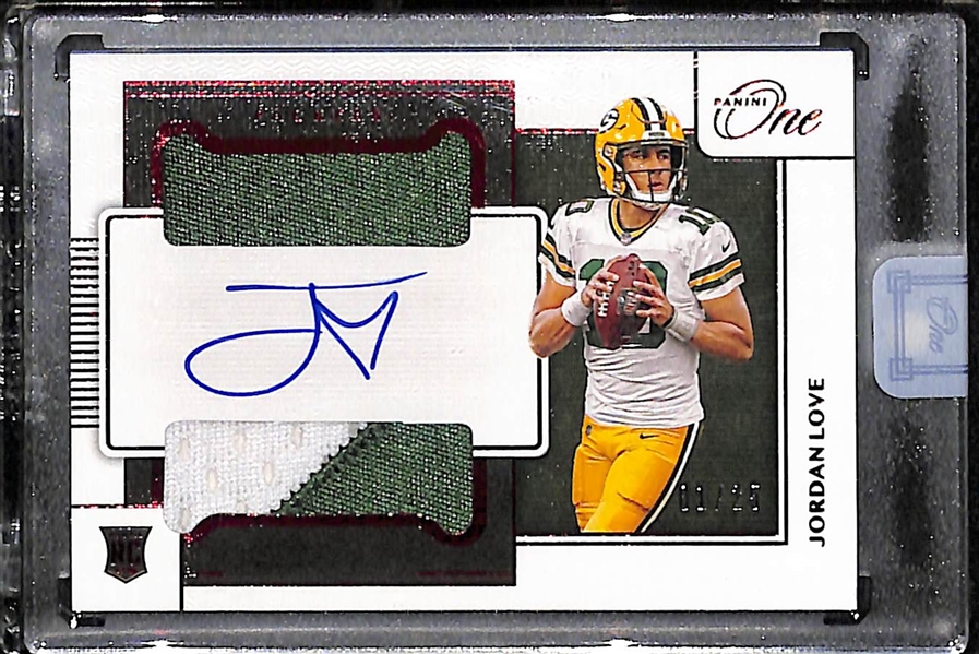 2020 Panini One Jordan Love Rookie Dual Patch Autograph Red #ed 1/25