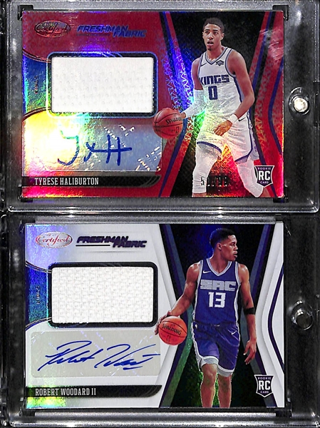 2020-21 Panini Certified Basketball Rookie Jersey Lot - Tyrese Haliburton #50/99& Robert Woodard II 