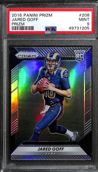 Football Rookie Graded Lot - 2016 Prizm Jared Goff & 2019 Optic DK Metcalf Teal Velocity PSA 10 