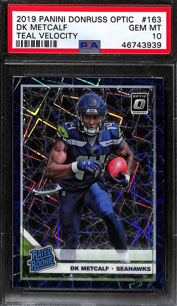 Football Rookie Graded Lot - 2016 Prizm Jared Goff & 2019 Optic DK Metcalf Teal Velocity PSA 10 