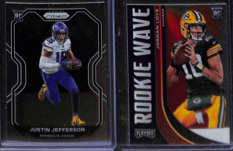 Over 80 Football Rookie Cards (Most 2019-2020) w. Joe Burrow, Justin Herbert, Chase Young, Dobbins, Lock, J. Jefferson, J. Love, +