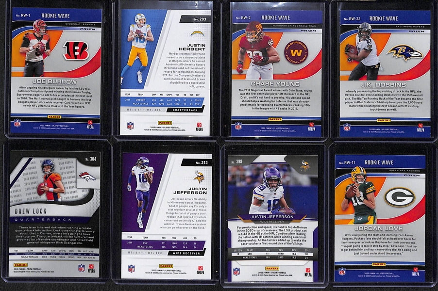 Over 80 Football Rookie Cards (Most 2019-2020) w. Joe Burrow, Justin Herbert, Chase Young, Dobbins, Lock, J. Jefferson, J. Love, +