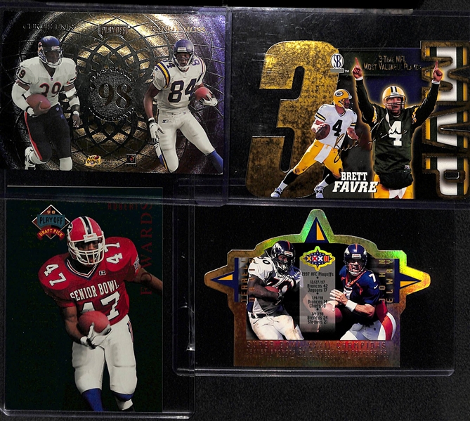 (8) Oversized Cards w. 1998 Peyton Manning Finest Rookie Refractor and Playoff Draft Pick,  1998 Mark McGwire Finest Refractor, 1999 Kurt Warner, + 
