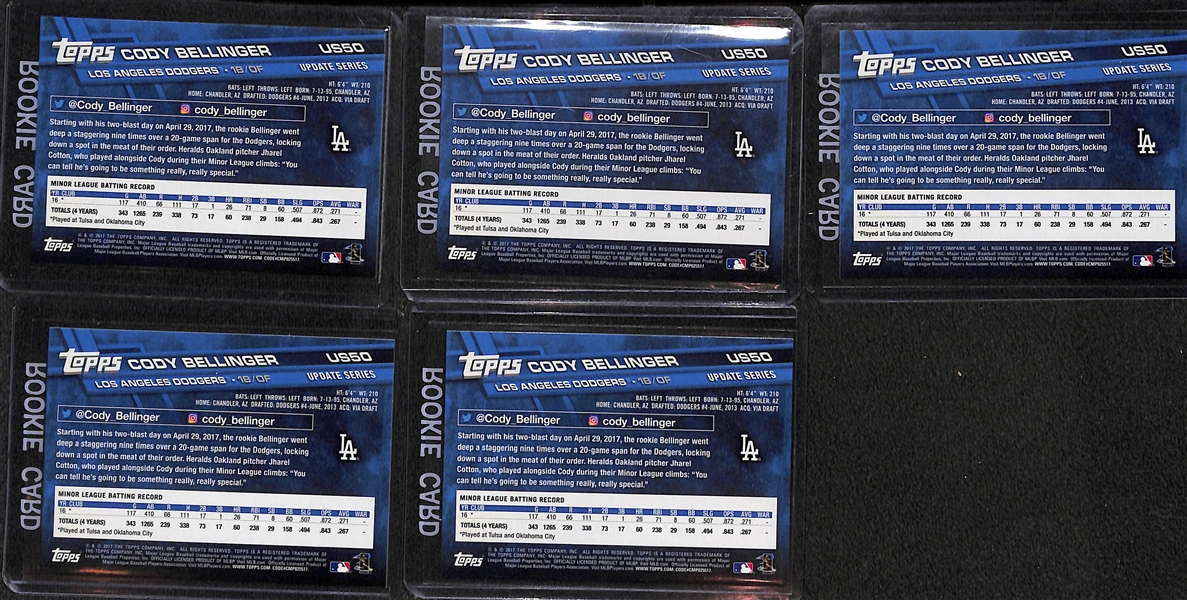 Lot of (5) 2017 Topps Update Cody Bellinger #US50 Rookie Cards