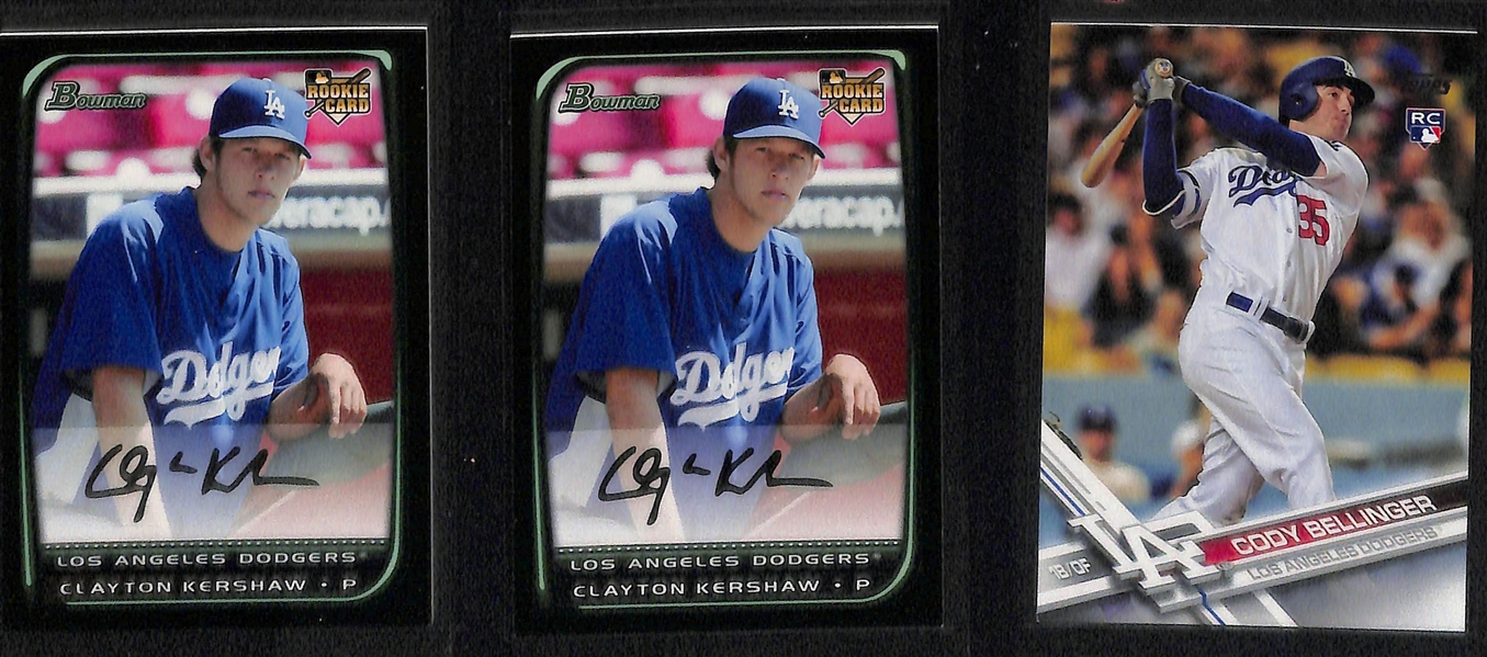 (6) Rookie Cards w. 1993 Pinnacle Jeter, 2004 Flair Alex Rodriguez PSA 8, (2) Clayton Kershaw, (2)  C. Bellinger, Aaron Judge,  W. Buehler