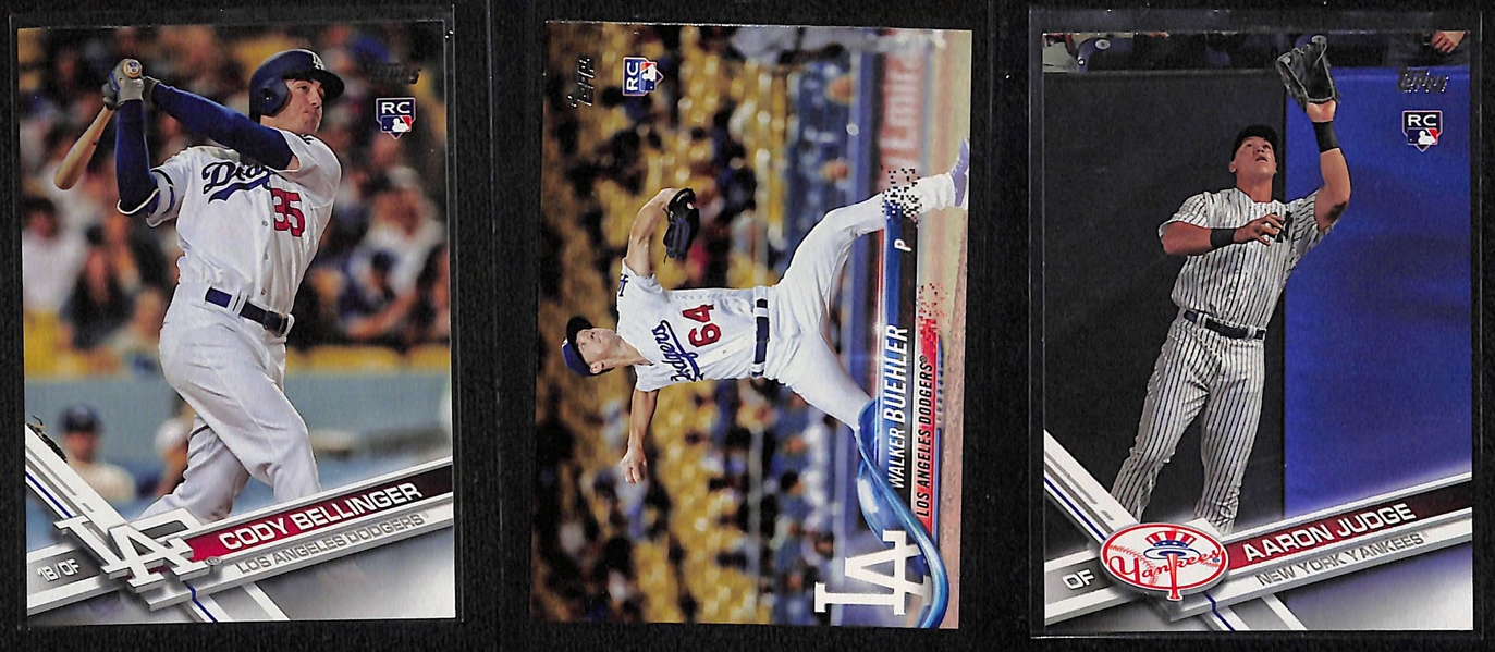 (6) Rookie Cards w. 1993 Pinnacle Jeter, 2004 Flair Alex Rodriguez PSA 8, (2) Clayton Kershaw, (2)  C. Bellinger, Aaron Judge,  W. Buehler