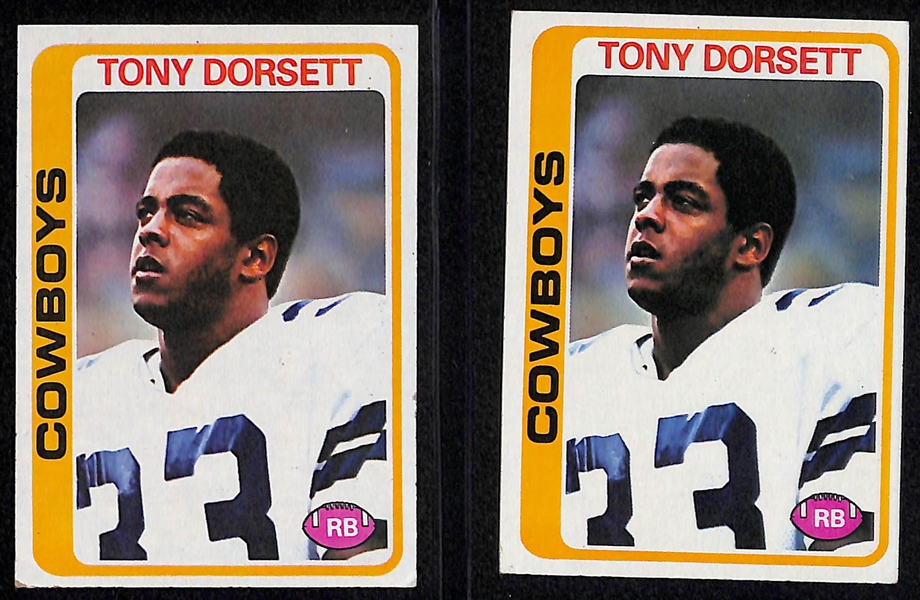 Lot of (10) Football Rookies including Joe Montana, Plunkett, Dorsett, Archie Manning
