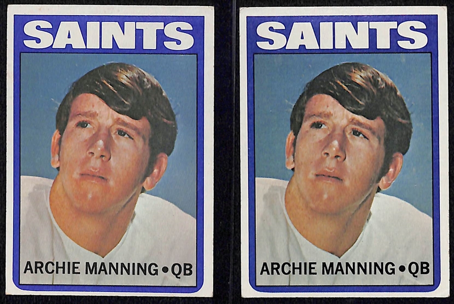 Lot of (10) Football Rookies including Joe Montana, Plunkett, Dorsett, Archie Manning
