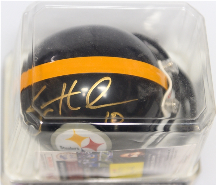Lot of 4 Steelers Signed Mini Helmets Including Lambert, Stallworth, Bleier, Holmes - all with JSA COA