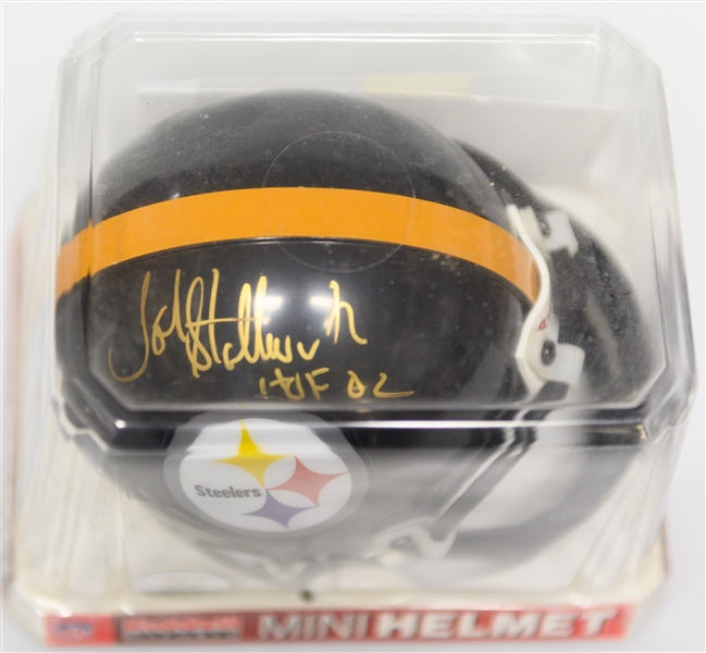 Lot of 4 Steelers Signed Mini Helmets Including Lambert, Stallworth, Bleier, Holmes - all with JSA COA