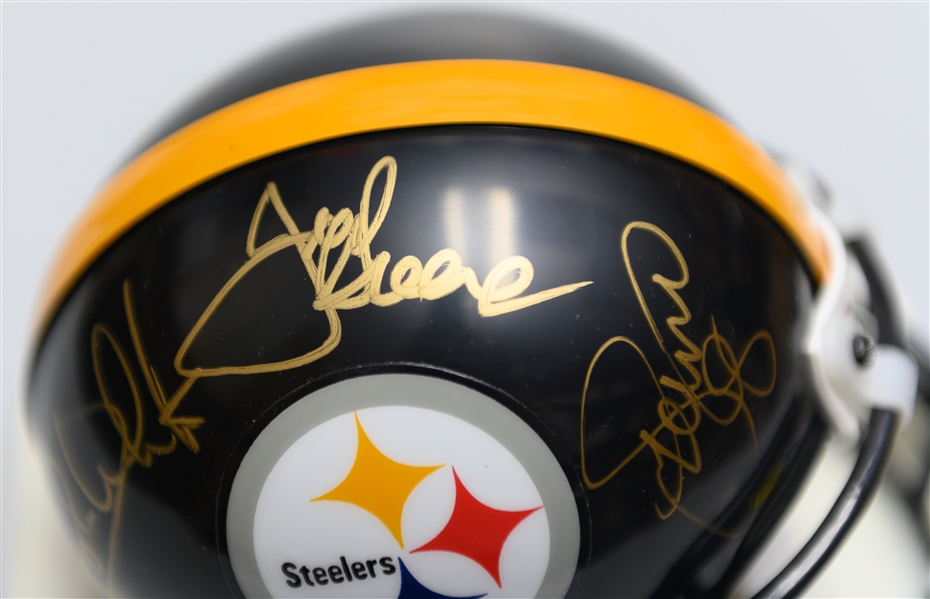 Pittsburgh Steelers Signed Steel Curtain Mini Helmet, Holmes, Greene, White, Greenwood w JSA COA
