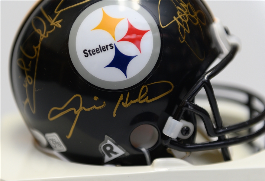Pittsburgh Steelers Signed Steel Curtain Mini Helmet, Holmes, Greene, White, Greenwood w JSA COA
