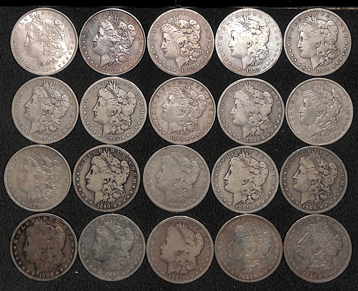 Lot of (20) Assorted Morgan Dollars w. 1884 S