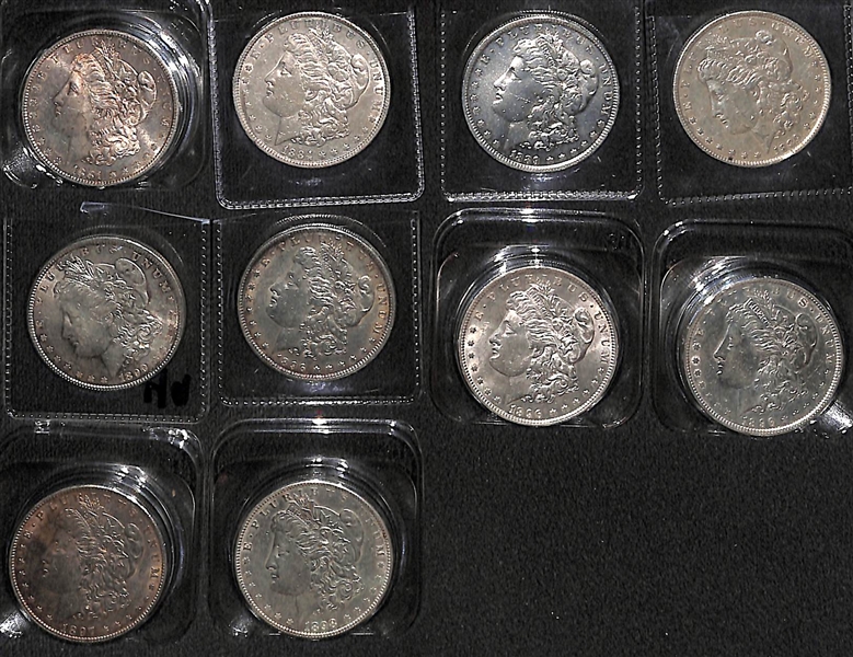 Lot of (10) Assorted Morgan Dollars w. 1881 S