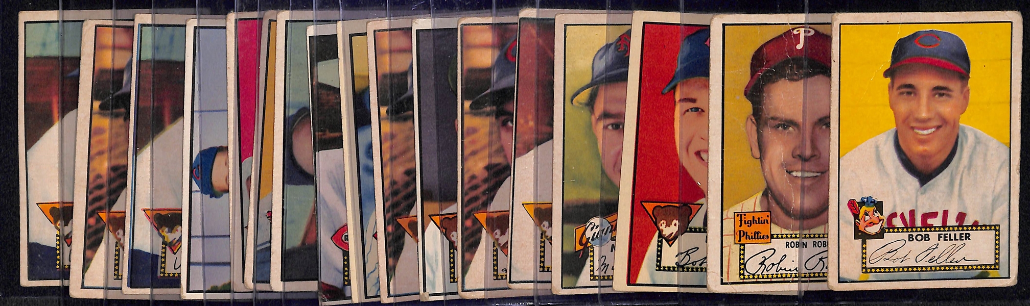 Lot of (17) 1952 Topps Baseball Cards w. Bob Feller