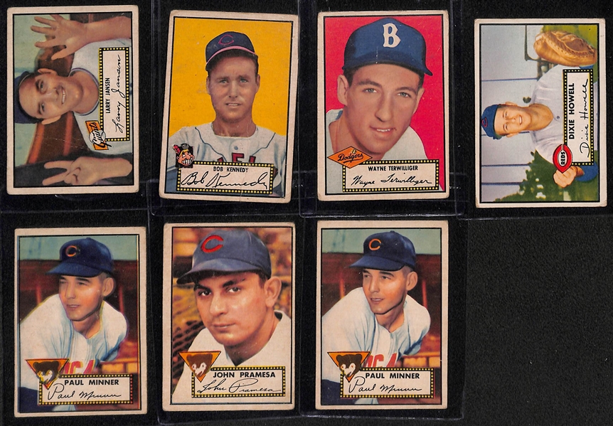 Lot of (17) 1952 Topps Baseball Cards w. Bob Feller